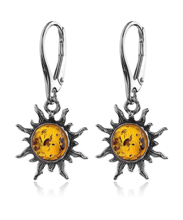 Sterling Silver Flaming Leverback Earrings