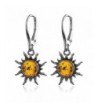 Sterling Silver Flaming Leverback Earrings