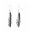 HUIMEI Antique Silver Feather Earring