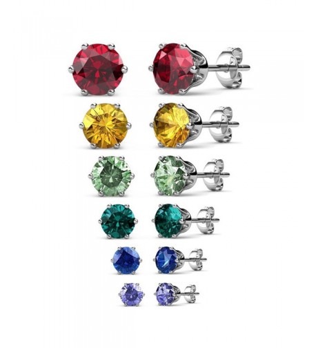 R timer Earrings Swarovski Elements Birthstone