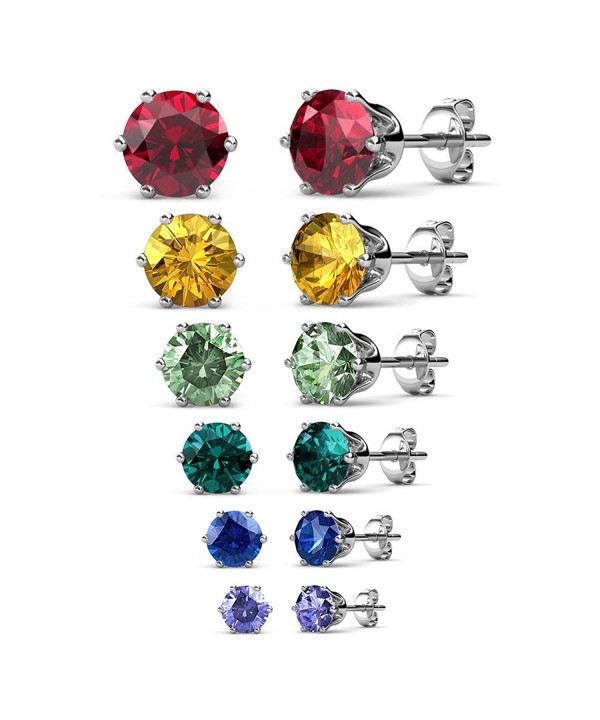 R timer Earrings Swarovski Elements Birthstone