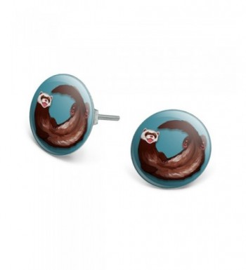 Ferret Novelty Silver Plated Earrings