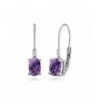 Sterling African Amethyst Leverback Earrings