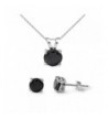Sterling Silver Black Necklace Earrings
