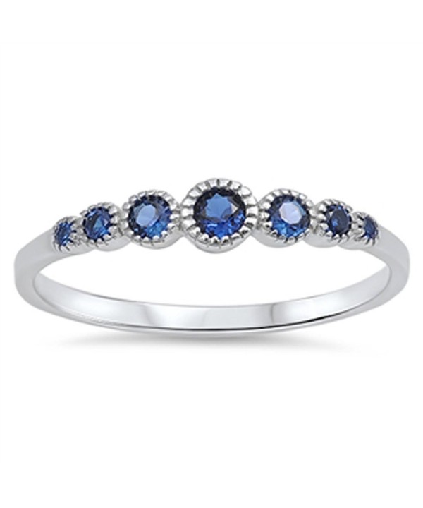 Womens Simulated Sapphire Sterling Silver