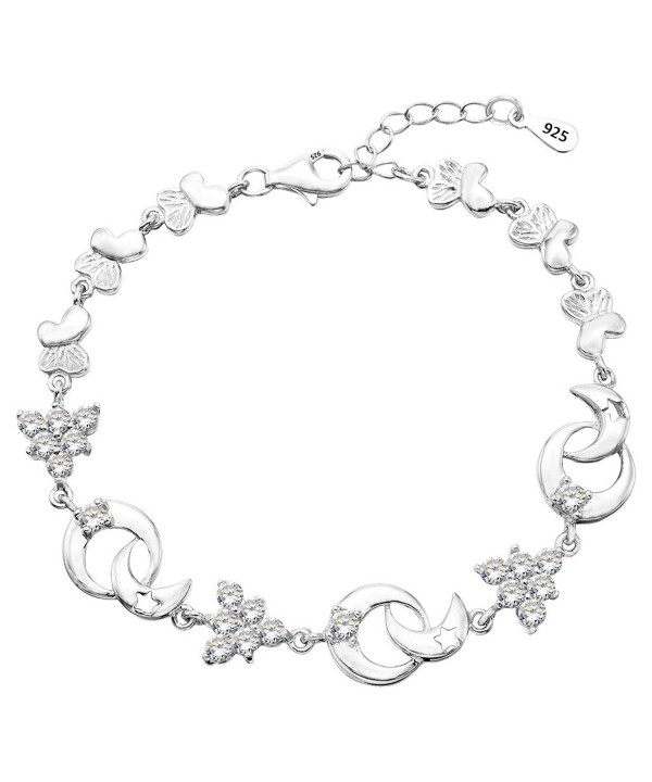 EleQueen Sterling Butterfly Bracelet Extender