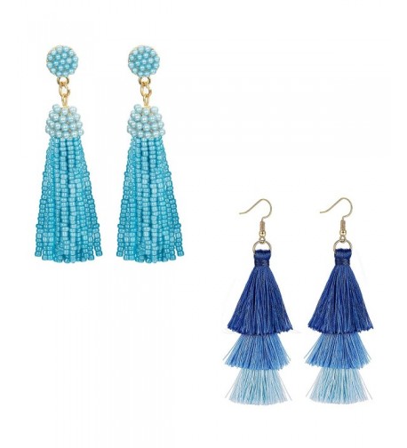 ORAZIO Tassel Earrings Beaded Fringe