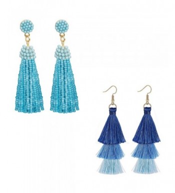 ORAZIO Tassel Earrings Beaded Fringe