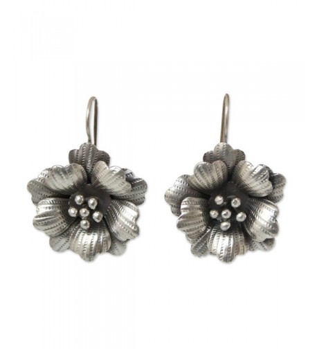 NOVICA Silver Flower Earrings Delicate