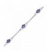 Sterling Silver Polished Lavender Anklet