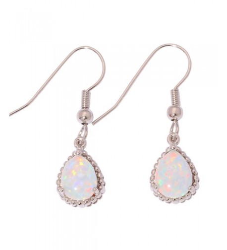 CiNily Created Rhodium Gemstone Earrings