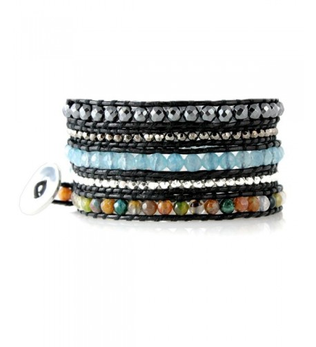 Marrakech Colorful Faceted Leather Bracelet