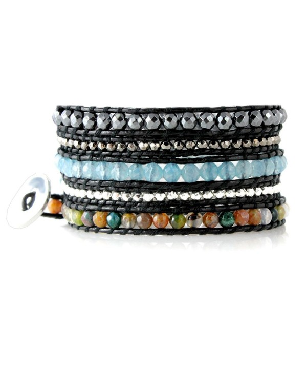 Marrakech Colorful Faceted Leather Bracelet