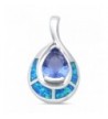 Created Simulated Tanzanite Sterling Pendant