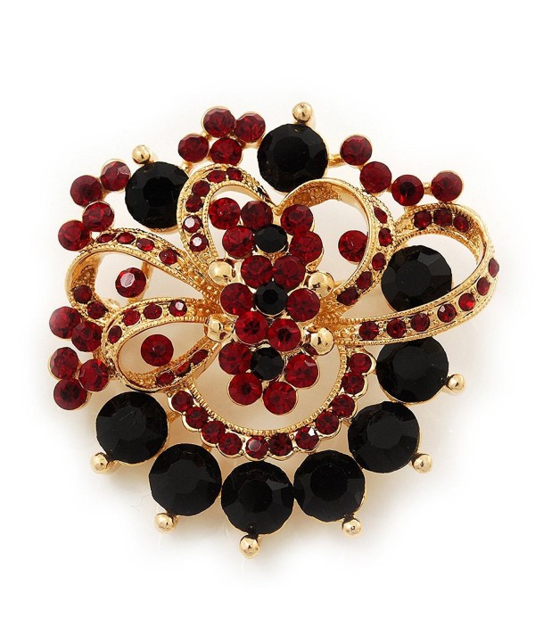 Burgundy Jet Black Diamante Corsage Plating