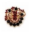 Burgundy Jet Black Diamante Corsage Plating