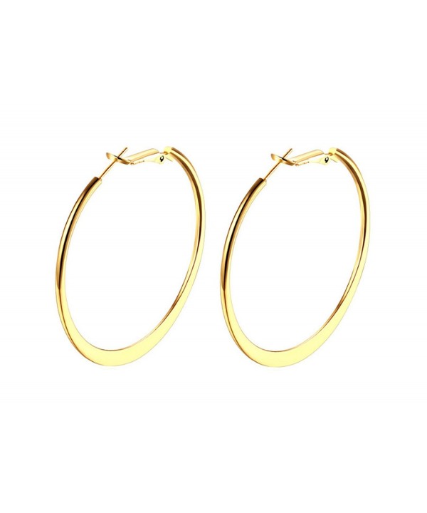 Polished Flattened Earrings Omega Backs