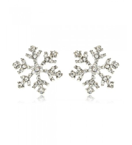 Sparkling Crystal Snowflake Earrings Christmas