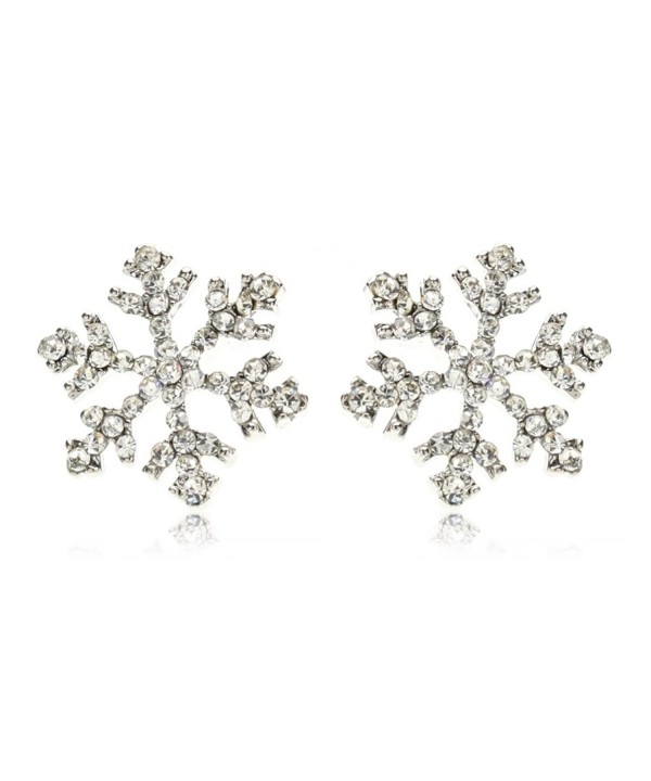 Sparkling Crystal Snowflake Earrings Christmas