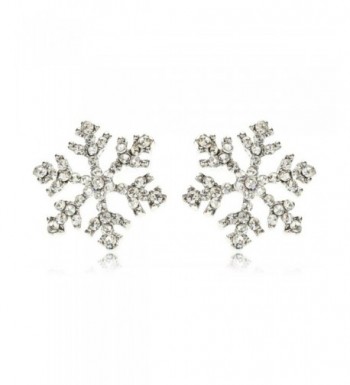 Sparkling Crystal Snowflake Earrings Christmas