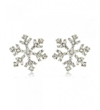 Sparkling Crystal Snowflake Earrings Christmas