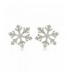 Sparkling Crystal Snowflake Earrings Christmas