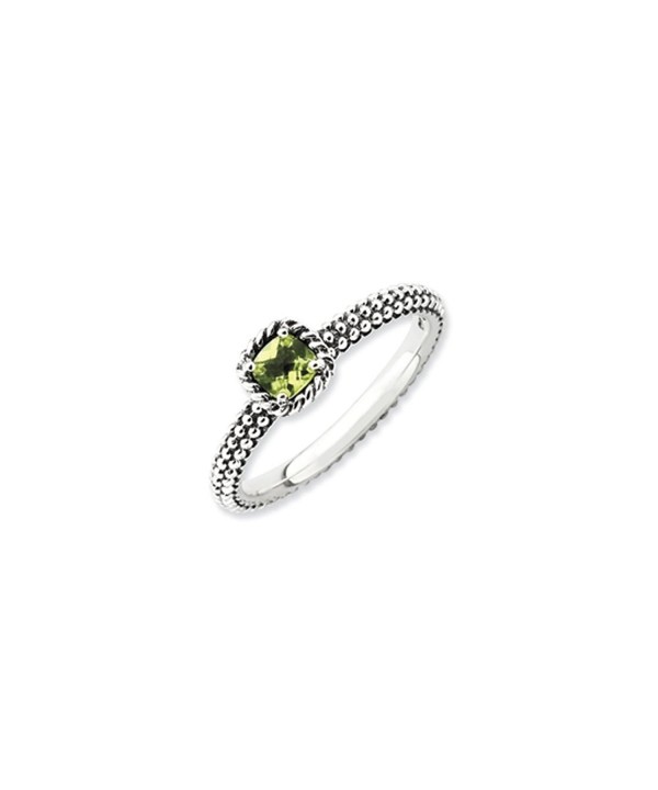 Antiqued Sterling Silver Stackable Peridot