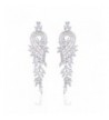 Ginasy Zirconia Earrings Tassels Platinum