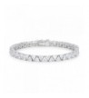 Genuine Rhodium Trillion Zirconia Bracelet