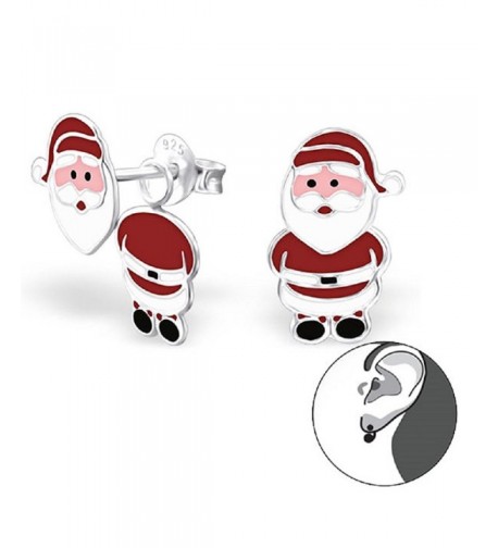 Sterling Silver Santa Claus Studs