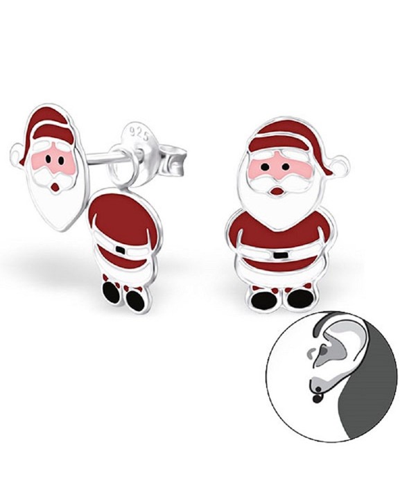 Sterling Silver Santa Claus Studs