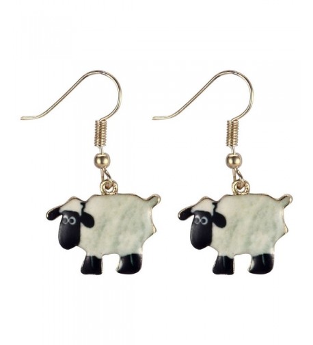 Drop Earring Sheep White Alloy