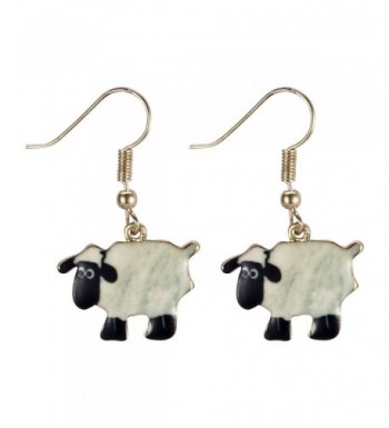 Drop Earring Sheep White Alloy