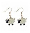 Drop Earring Sheep White Alloy