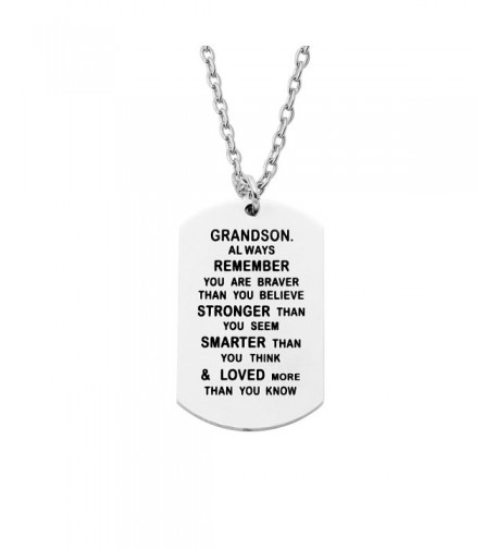 CAROMAY Pendant Necklaces Grandson Stronger