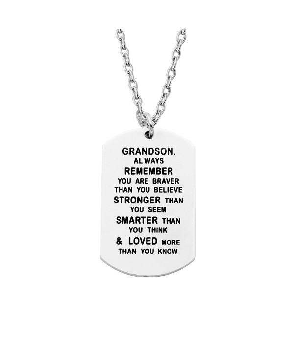 CAROMAY Pendant Necklaces Grandson Stronger