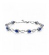 Marquise Simulated Sapphire Sterling Bracelet