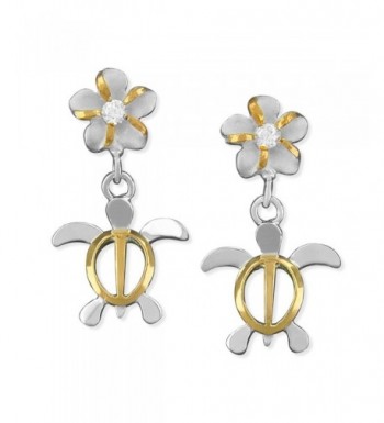 Sterling Silver Accents Plumeria Earrings