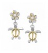 Sterling Silver Accents Plumeria Earrings