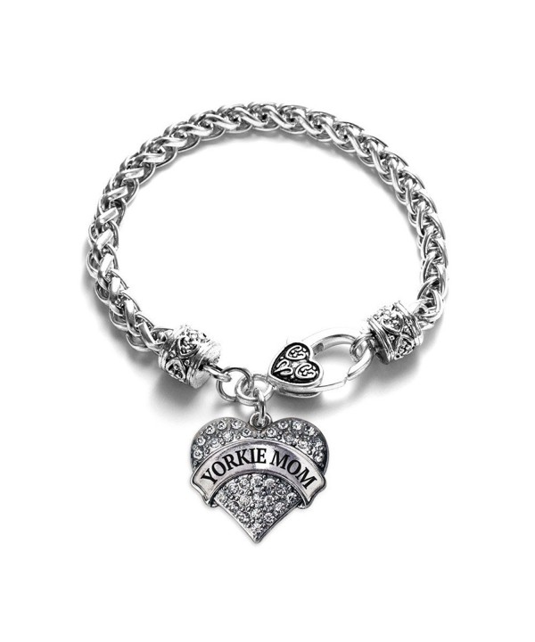 Yorkie Bracelet Silver Lobster Crystal