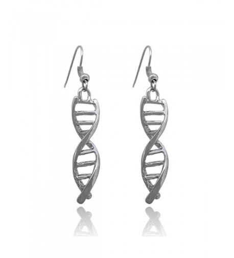 DNA Double Helix Earrings Silver