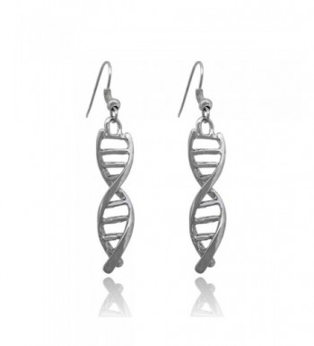 DNA Double Helix Earrings Silver