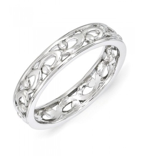 4 25mm Rhodium Plated Sterling Stackable