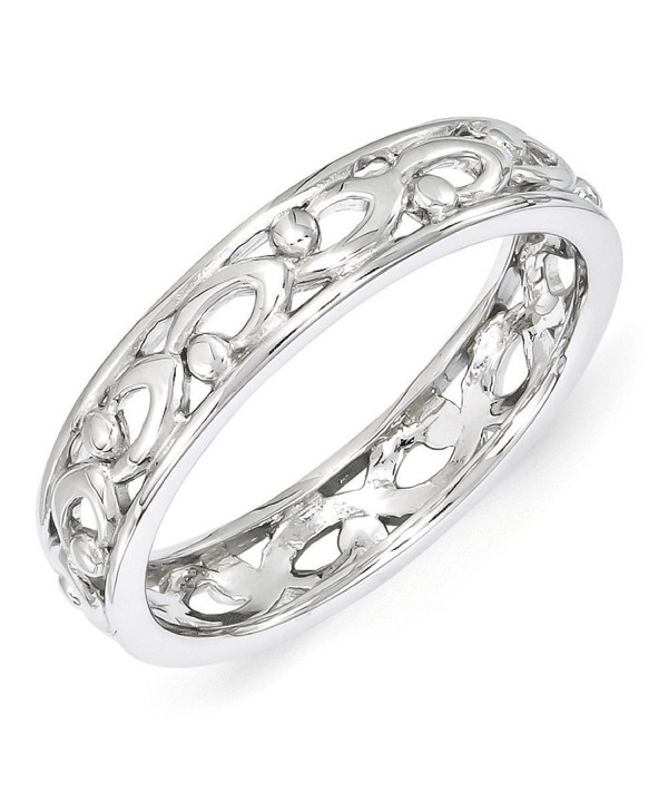 4 25mm Rhodium Plated Sterling Stackable