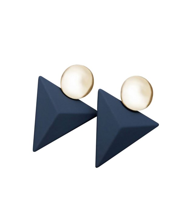 Fashion Goldtone Earrings Triangle Plastic