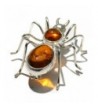 Honey Amber Sterling Silver Spider