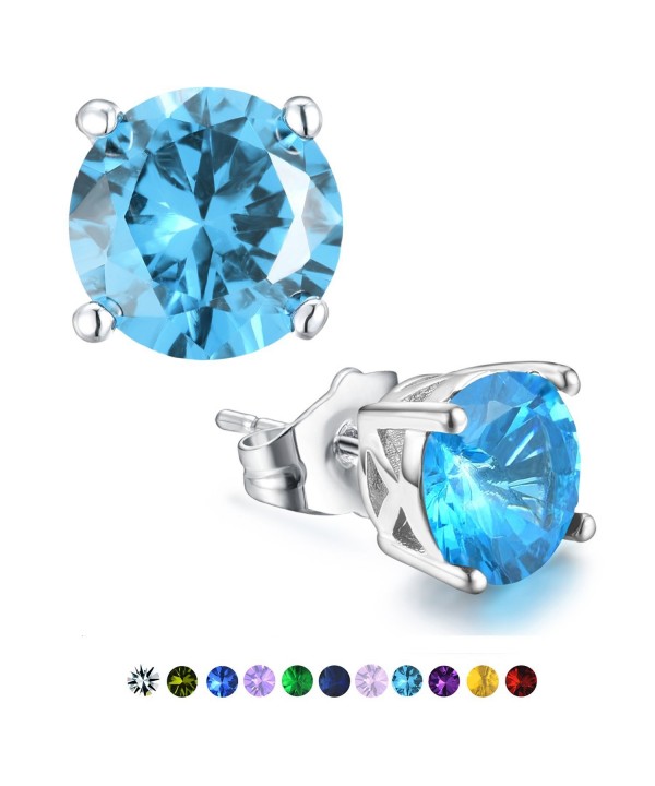 Casfine Birthstone Earrings Zirconia Diamond