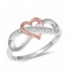 Infinity Gold Tone Heart Sterling Silver