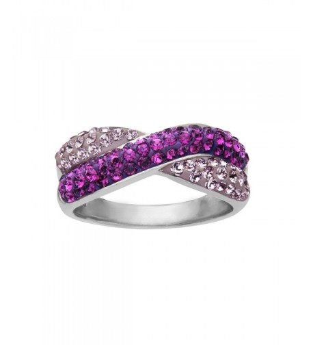 Criss Cross Violet Swarovski Crystal Sterling