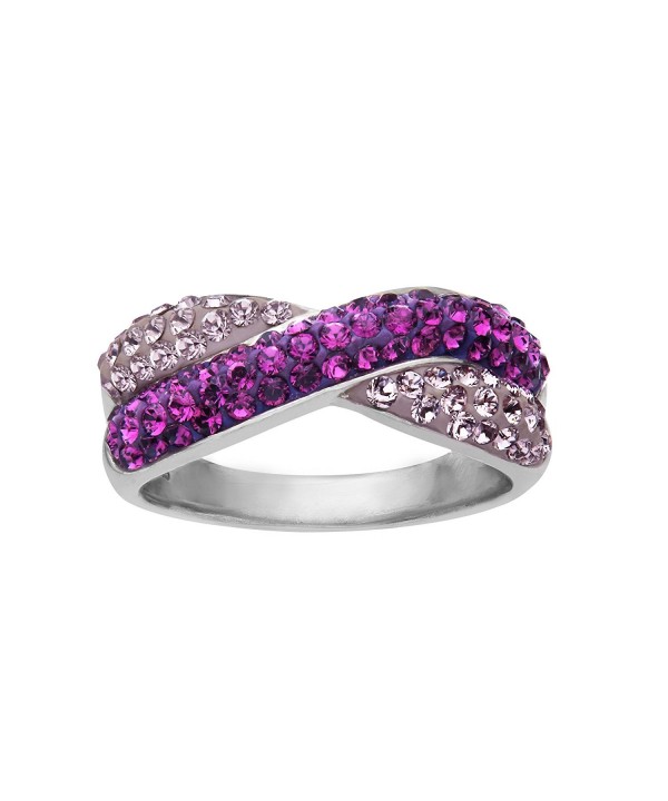 Criss Cross Violet Swarovski Crystal Sterling